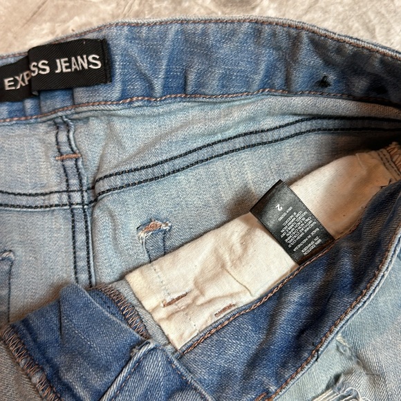 Express Distressed Stretch Denim Shorts - Picture 2 of 3